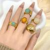 5Pcs/set Fashion Stone Decorated Stacked Ring Set Trendy Exquisite Rings Jewelry for Birthday Gift