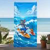 T-Tom and J-Jerry Surfing Ocean Wave Beach Towel Microfiber Quick Dry Absorbent Ideal for Swimming Camping Bathing Gift