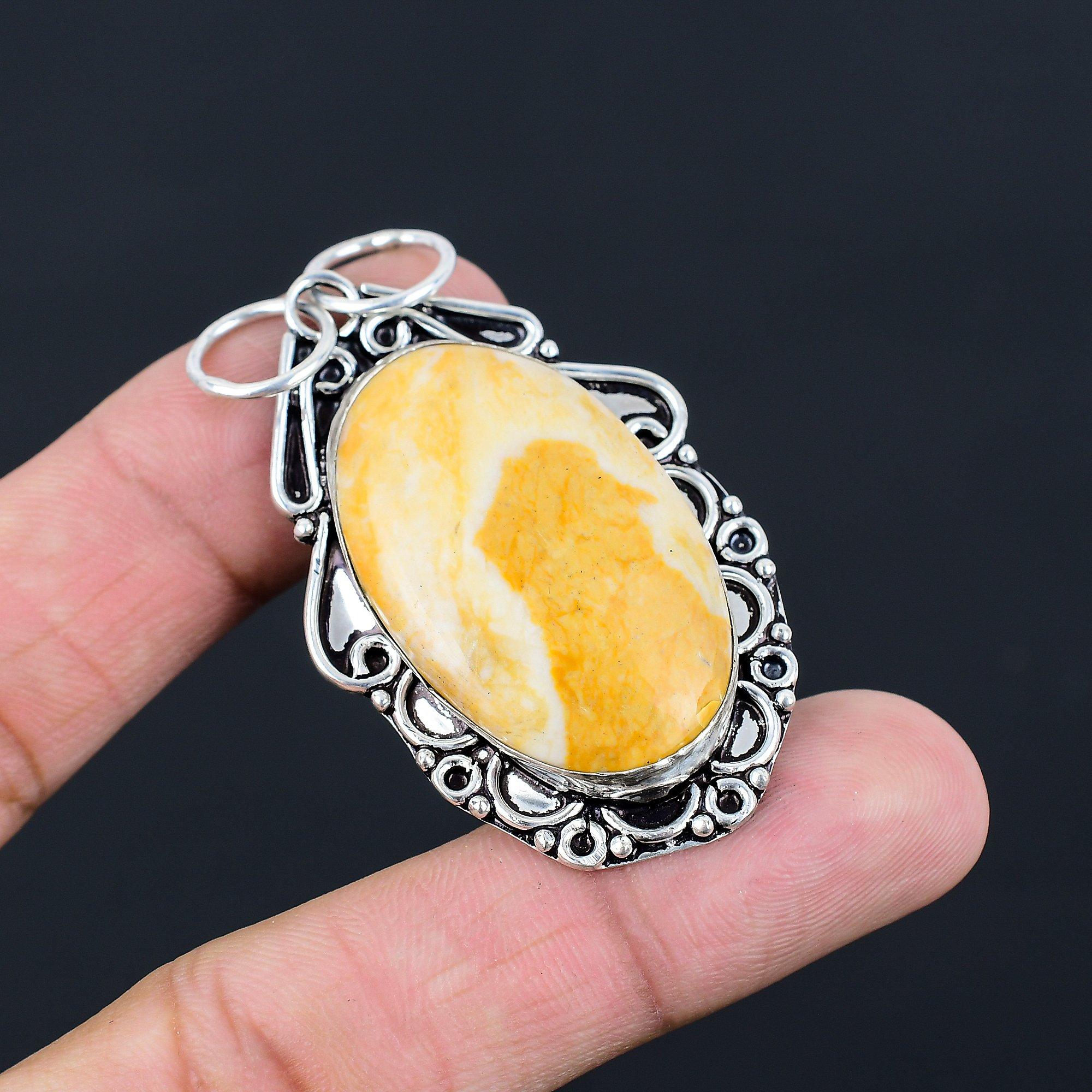 

Daughters Day Deal 925 Sterling Silver Mookaite Stone Ethnic New Pendant Jewelry