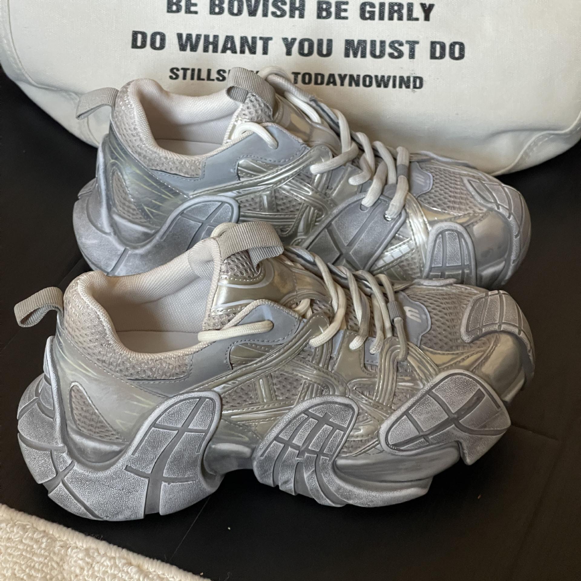 

Европейская станция Кроссовки-папа Осьминог Летние Новые Универсальные На толстой подошве Увеличивающие рост Уличные Спортивные и Повседневные туфли 39 шампанского