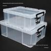 Manufacturer's Clear Low-Profile Under-Bed Storage Box for Clothes.