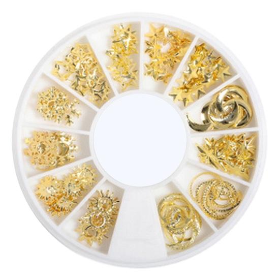 

1 коробка аксессуары для ногтей в форме Луны 3D металлические заклепки Art Star DIY маникюр многоразовые D