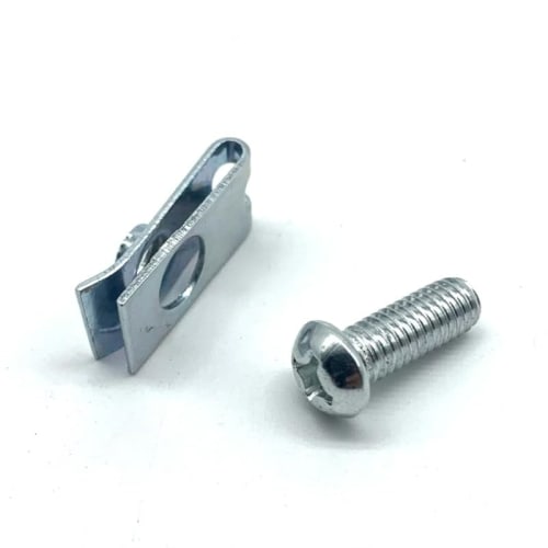 SaveSooo M6 U-Nuts, Metal Clip Nuts for Fastening, Anti-Fall, Silver Tone, M6 Clip Nuts, Universal Clip Anti-Fall Fixing Pieces, Pack of 10