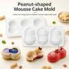 3-Cell Peanut Mousse Cake Mold Peanut Shaped Baking Mold New Chocolate Mold  Baking Tools