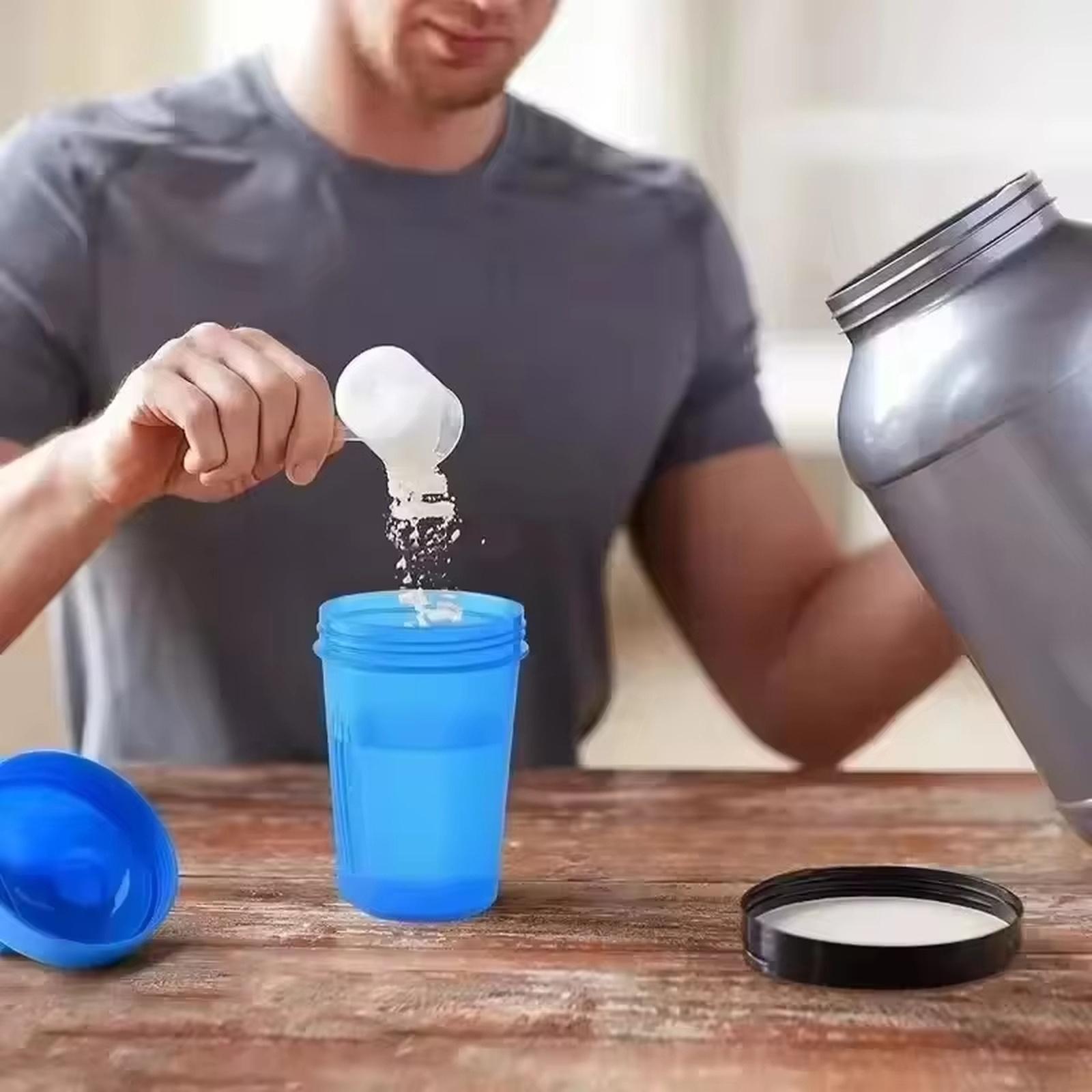 

Shaker Bottle Outdoor Sports Fitness Cup Protein Powder Mixing Cup Large Capacity Plastic Cup In Stock one size синій