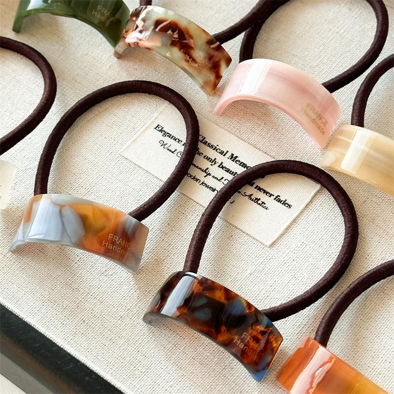 Korean Acetic Acid Hair Ropes Fashion Simple Print Elastic Scrunchies Rubber Band Girl Hair Accessories Ponytail Headwear