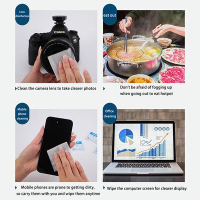 100 Pièces Lingettes Nettoyantes pour Lentilles Lingettes pour Bijoux en Métal Lingettes Anti-buée pour Lunettes Écrans de Téléphone Portable et Chiffons Jetables pour Lunettes