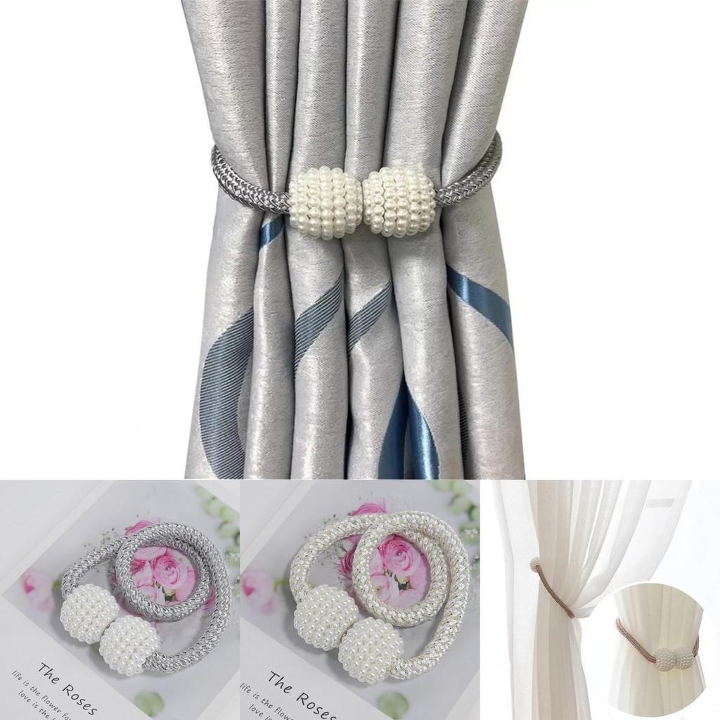 Elegant Magnetic Curtain Tiebacks With Braided Ball Buckle For Stylish Drapery