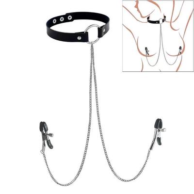 Harajuku Studded Chain PU Leather Choker Necklace for Women