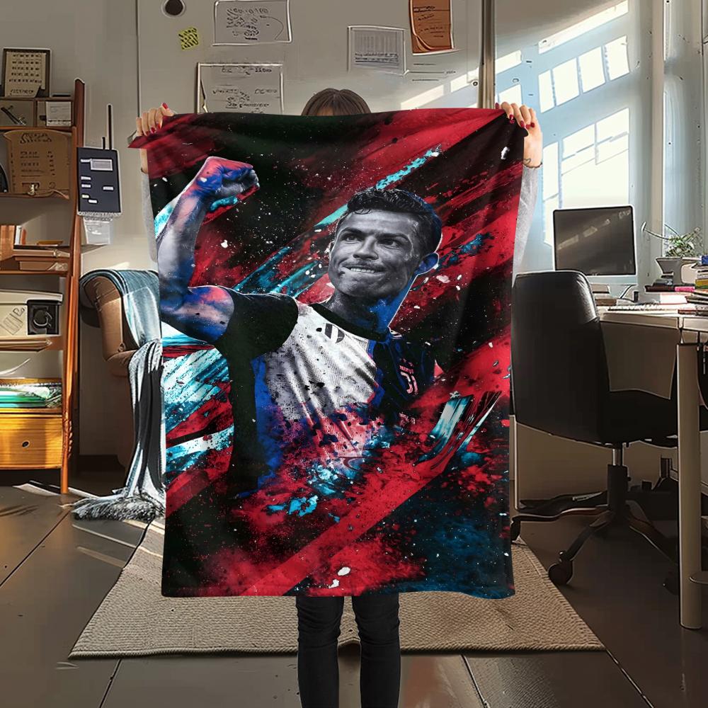 1PC CR7 Print Flannel Blanket, High Quality All Seasons, Home Decor, Warmth and Comfort, Perfect for Christmas Gifts
