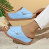 Fashion Summer Soft Platform Slippers Women 2025 Fashion Peep Toe Wedges Flip Flops Woman Light Med Heel Non-Slip Beach Shoes Slides