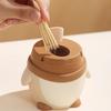 Toothpick Holder with Penguins Designs PP Construction Easy To Cleaning Toothpick Dispenser for Various Setting