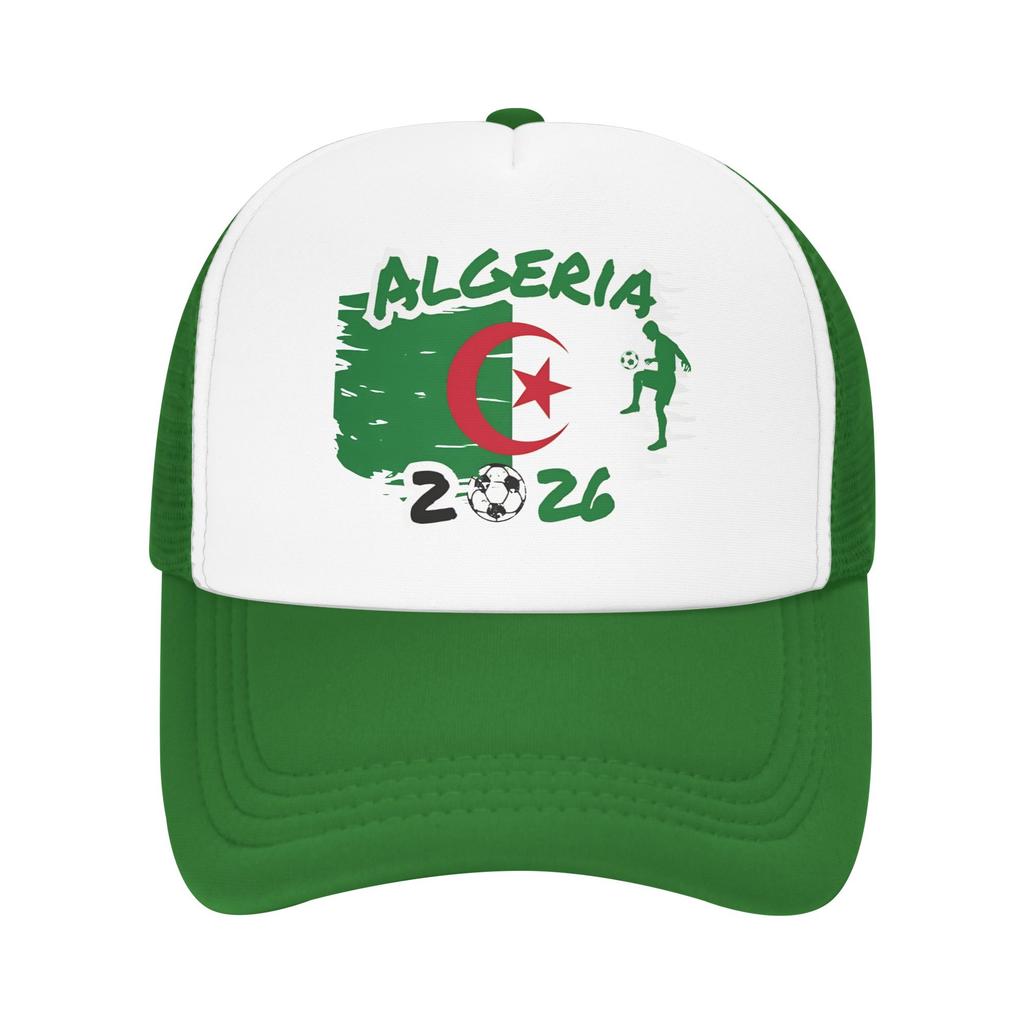 Algerien Fußball Fan Grüner Sonnenhut Lässige Unisex Damen Netz Trucker-Mütze Großhandel Snapback Kappe Geschenkidee