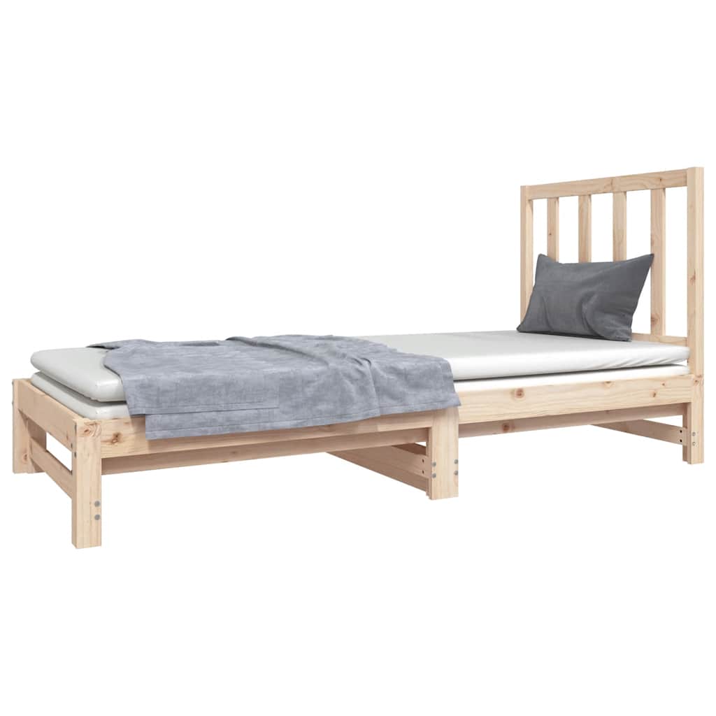 Daybed Extendable 2*(90*190) Cm Solid Pine Wood