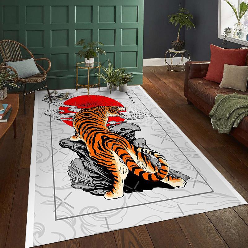 Japońska Kultura Dywany Tatuaże do Sypialni Puszyste Kwadratowe Dywany Podłogowe Salon Dekoracja Domu Dywany Miękka Aksamitna Mata Dywan Obszarowy