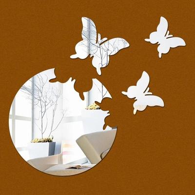 4 piezas 3D Mariposa DIY Adhesivo de Pared Espejo Decoración Estética para Habitación Pegatinas Calcomanía Dormitorio Baño Decoración para el Hogar Decoración de Pared Moderna