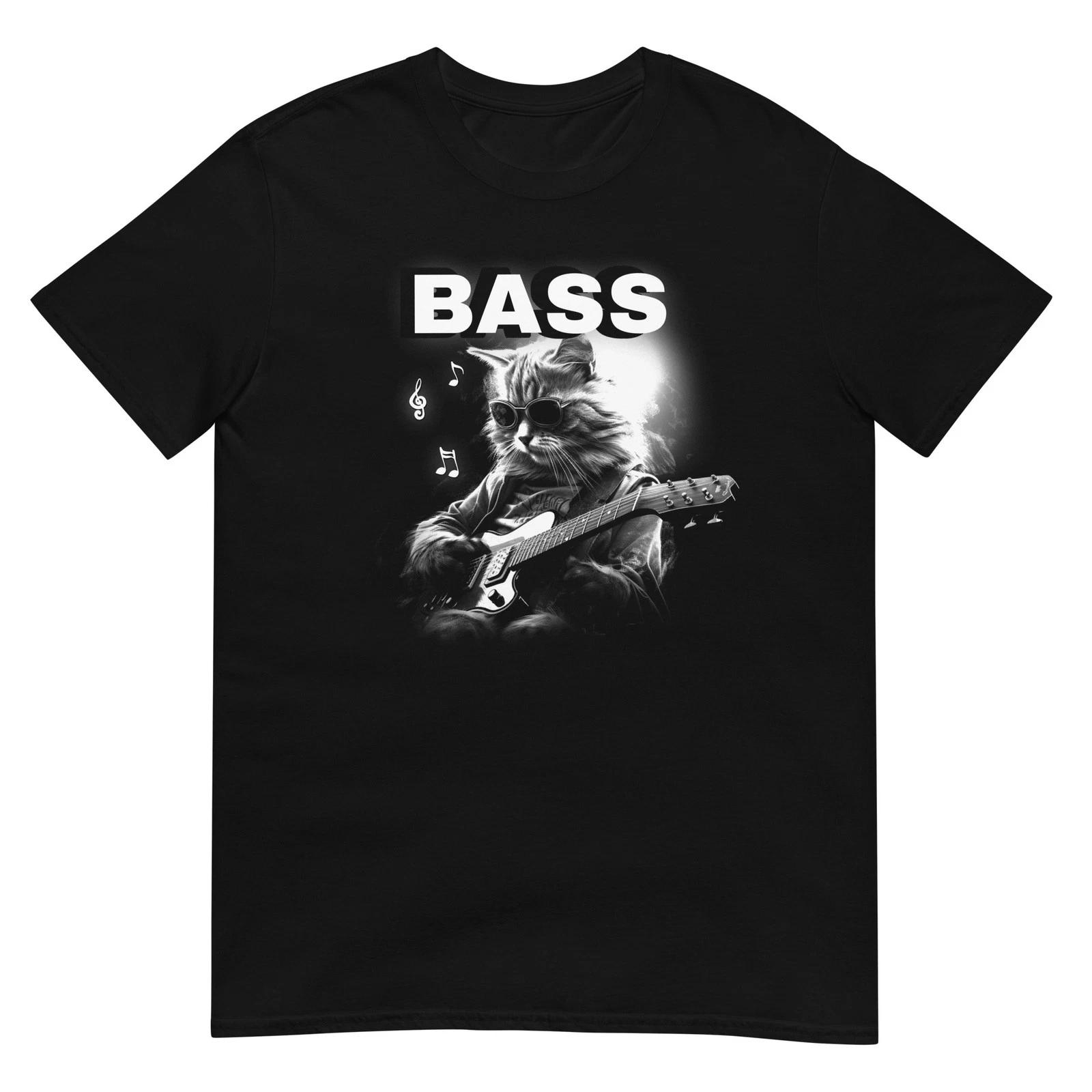Cat Tshirt Bass Player Violin Tee Kitty Cats Lover Pet T-Shirt Unisex Design 4XL