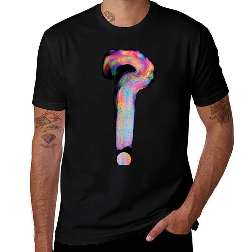 Psychedelic Tipper Question Mark T-Shirt Work Casual Loose Fit T-Shirt