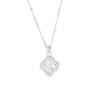 Diamond-Accented Four-Leaf Clover Pendant S925 Sterling Silver Necklace - Elegant and Versatile Collarbone Chain