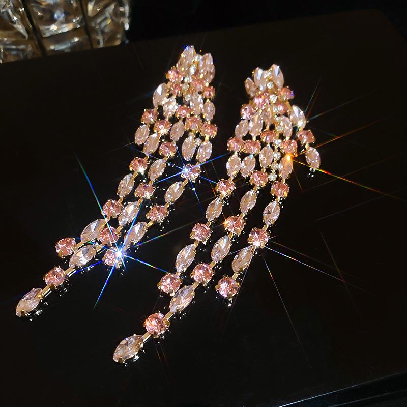 Silver Needle Water Drop Tassel Earrings - Light Luxury High-End Design for Women's Fashion.