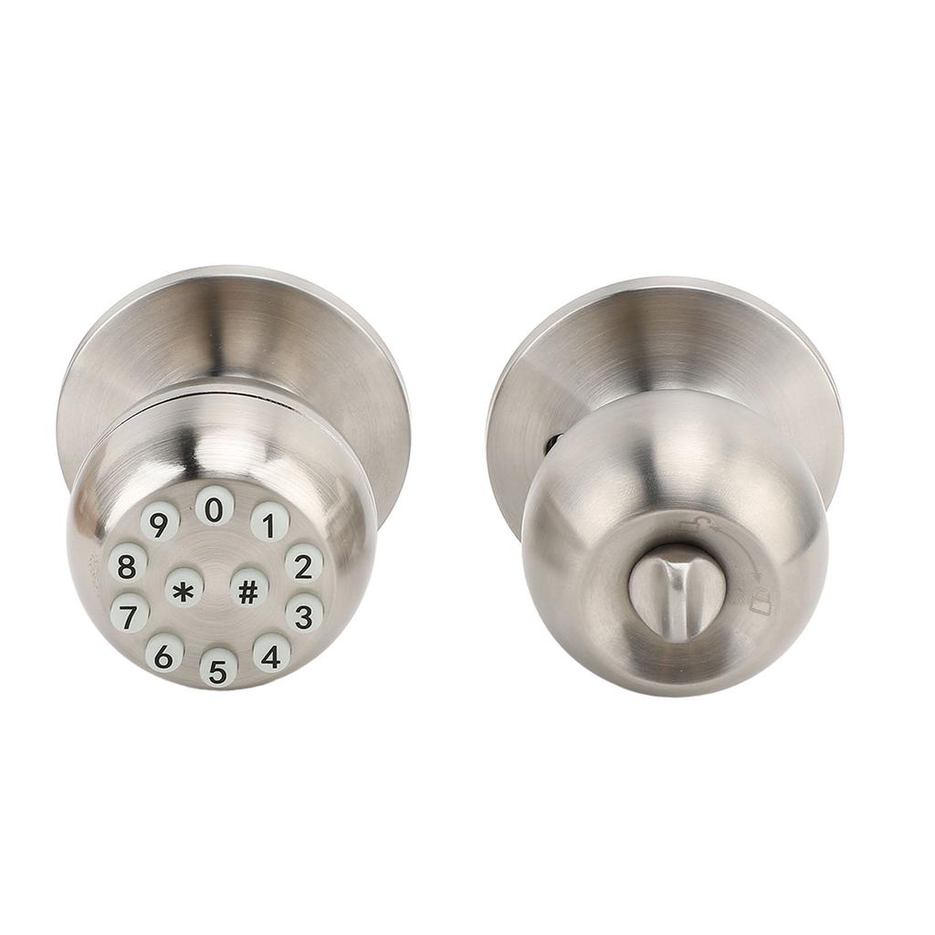 Keypad Door Knob with Lock and Key Round Electronic Entry Door Knob Lock for 35‑55MM Thickness Door Apartment Garage