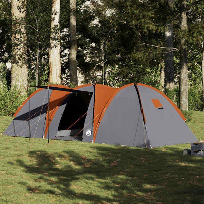 VidaXL Tente familiale à dôme 8 personnes gris et orange imperméable 4009430