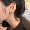 Silver Needle Super Flash Zircon Flower Pearl Stud Earrings Light Luxury High Sense Exquisite Versatile Earrings Fashion Temperament Earrings Women