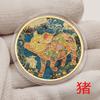 Colorful Chinese Commemorative Medals Relief-Printed Chinese 12  Gold Coin Metal Artwork Collectible