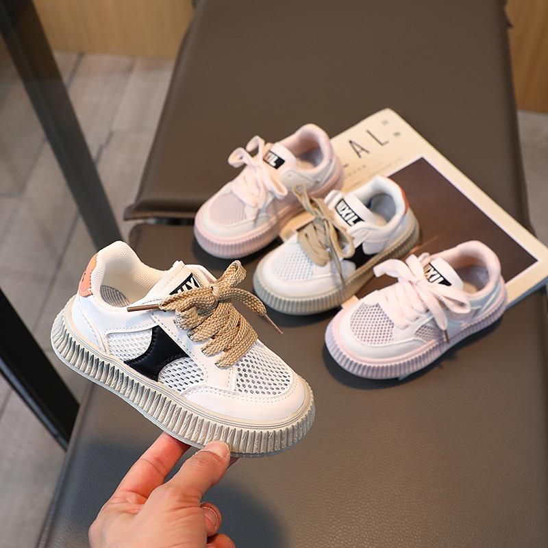 Kids Casual Sneakers 2025 Summer Non-slip Thick Bottom Toddler Mesh Hollowed-out Training Shoes Boys Girls School Comfort Wear