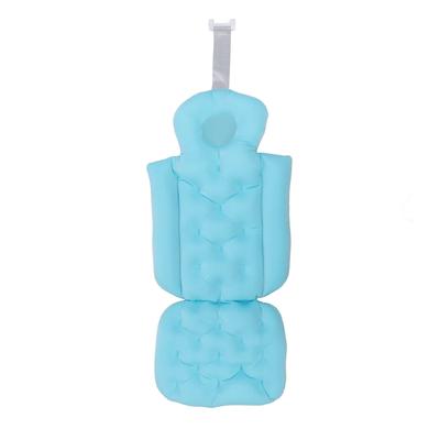 Full Body Bath Pillow Soft Comfortable Support Strong Suction Cup Non Slip Bathtub Cushion for Adults Blue