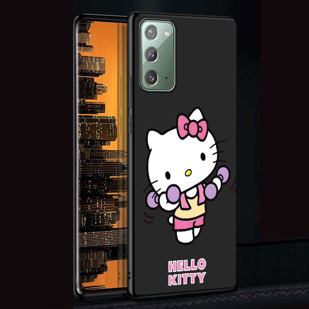 Hello Kitty Cartoon Case for Samsung Galaxy Note 20 Ultra 10 Plus 9 8 TPU Phone Cover Note 10 Lite Black Soft Shell Funda Capa