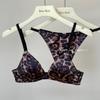 European and American French Satin Triangle Cup Bra and T-Pants Set - Sexy, Wireless, Comfortable