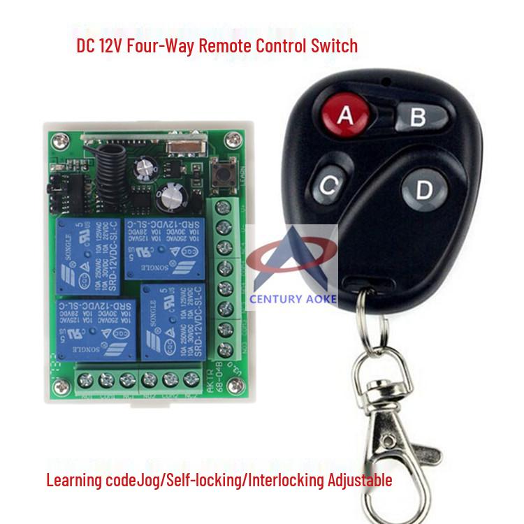 Buick 4-Button Wireless Remote Control Switch, DC 12V, 10A Relay 315 MHz