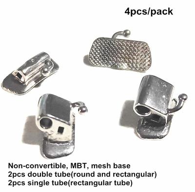 Dental Orthodontic Buccal Tube 1st Molar Buccal Tube Double Slot Non- Convertible Bondable MBT 022 Slot Mesh Base Materials