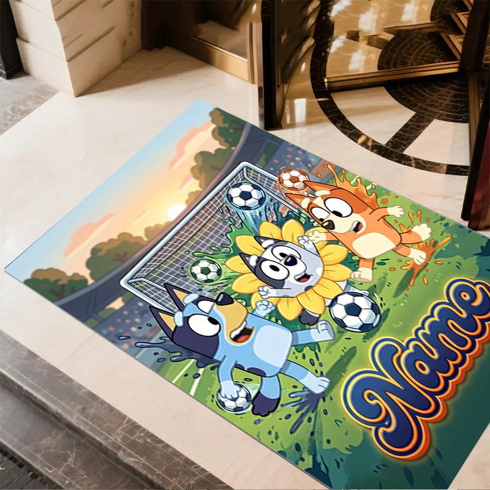 Christmas Football Fun Personalized Name Floor Rug Office Rug Design for Dormitory Balcony Entryway Dining Room Antislip Carpet Decorate Offices