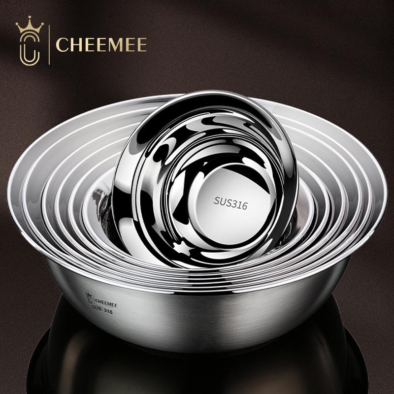 316 Stainless Steel Multi-Use Kitchen Bowl: Mixing, Cooking, Washing, Soup, Rice, and More.