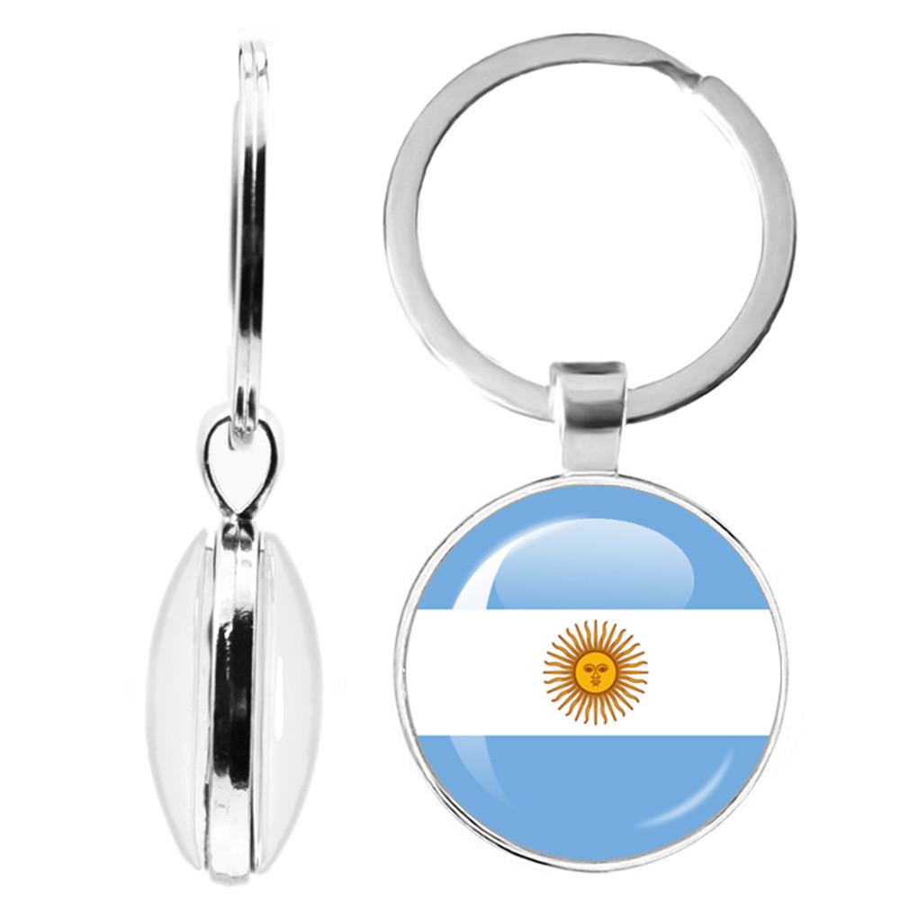 National Flag Double-Sided Keychain Korea, Serbia, Russia, Slovenia, Argentina, The United States,Turkey, Spain,Dominica Keyring