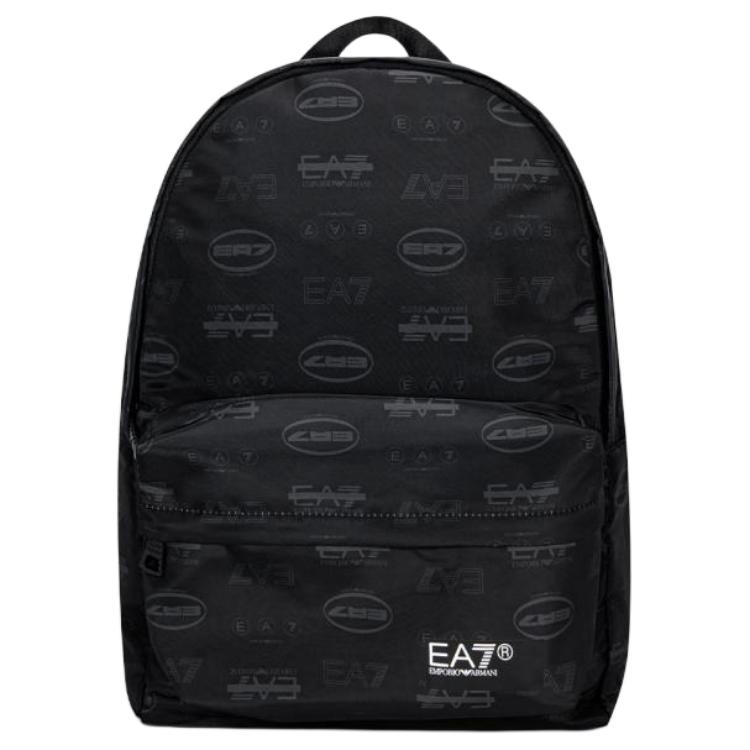 Emporio Armani All Over Logo Casual Fabric Backpack Unisex Backpack Black 7X000001-AF10465-FC213 Black,One Size