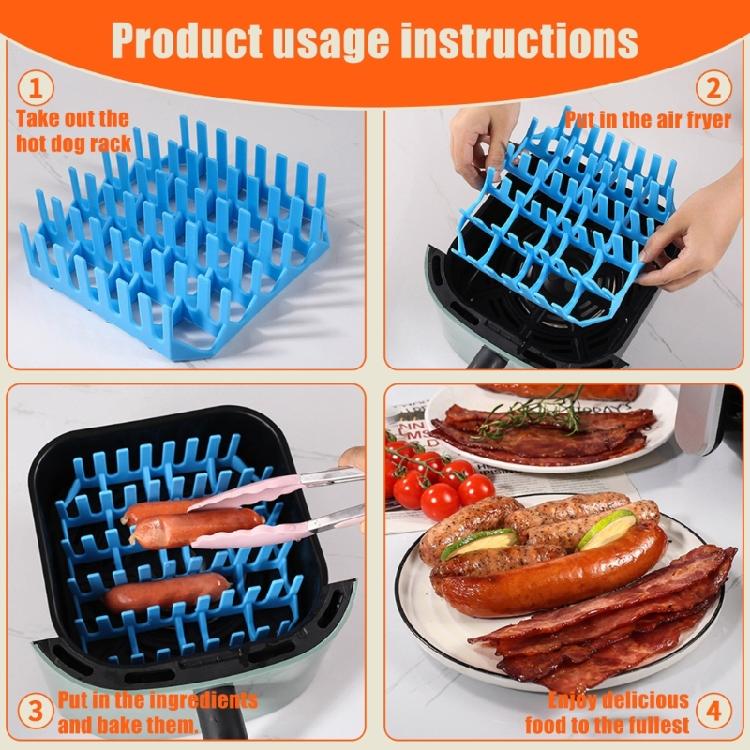 Family Kitchen Rack for Hot Dog and Sausage Cooking, Square Counter Rack for Cookout Serving and Group Meal Work