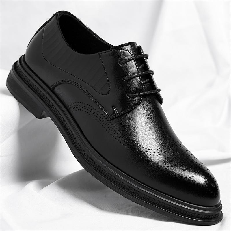 Business Formal Casual Wedding Shoes for Men Fashion New Designer Inner Increase Shoes Male Spring Autumn Retro Leather Shoe Man