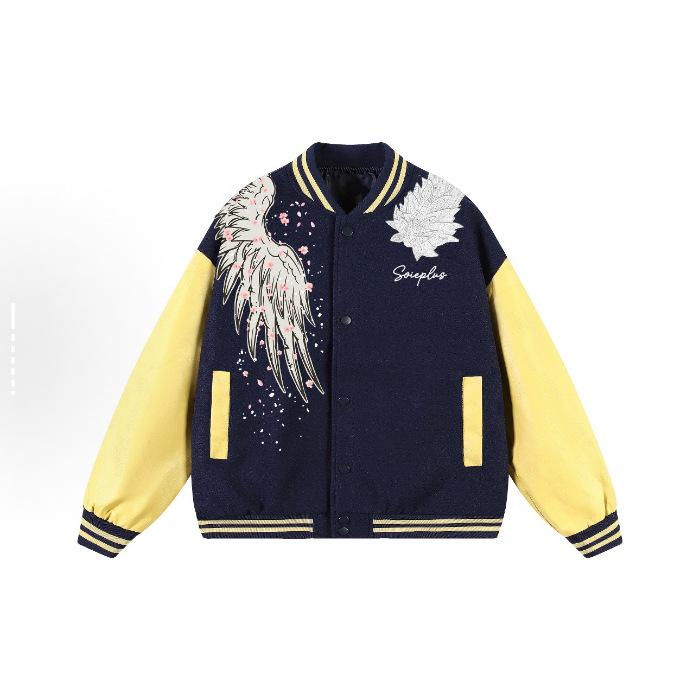 

1455 #high quality, original workmanship (original fabric) baseball jersey jacket women s black navy blue 2XL Темно-синій