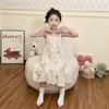 Girls Cotton Gauze Sleeveless Nightdress Sleepwear Teens 8-14 Years Soft Breathable Cartoon Print Home Dress