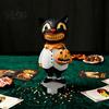 Halloween Party Supplies Black Cat Figurines, Vintage Ornament with Pumpkin, Small Theme Room Decor Retro Resin Table Decoration for Shelf,