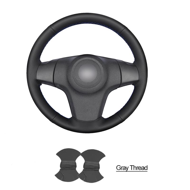 Ručně šitý černý PU potah krytu volantu z umělé kůže pro Opel Corsa D Chevrolet Niva Lada 3-paprskový 2006