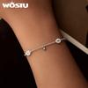 WOSTU Fransenarmband mit Stern aus 925er Sterlingsilber und Zirkonia, perfektes Geschenk für Frauen und kleine Mädchen, edler Schmuck, modisches Accessoire