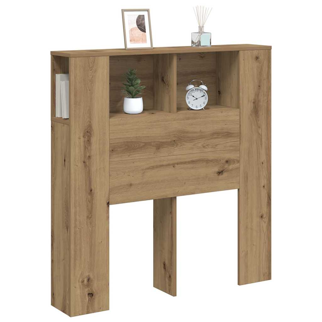 vidaXL Kopfteil mit Ablagen Artisan-Eiche 100x18,5x102,5cm Holzwerkstoff