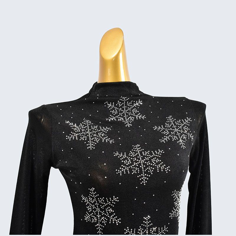 Spring and Autumn Half Turtleneck Stretch Silk Rhinestone Jacquard Slim Fit Pullover Knitting Long Sleeves Bottoming Shirt