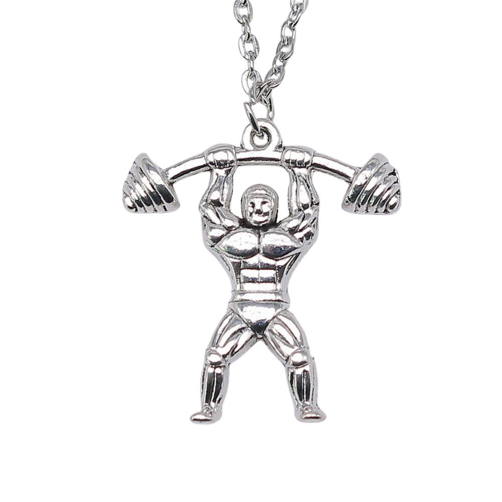 Athlete Charm Necklace Sports Adventure Pendant For Men Outdoor Enthusiast Jewelry 43cm Chain