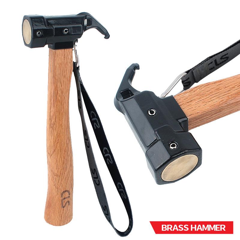 Hexagonal Outdoor Brass Sledgehammer: Multi-functional Tent Stake, Nail Puller & Canopy Tool