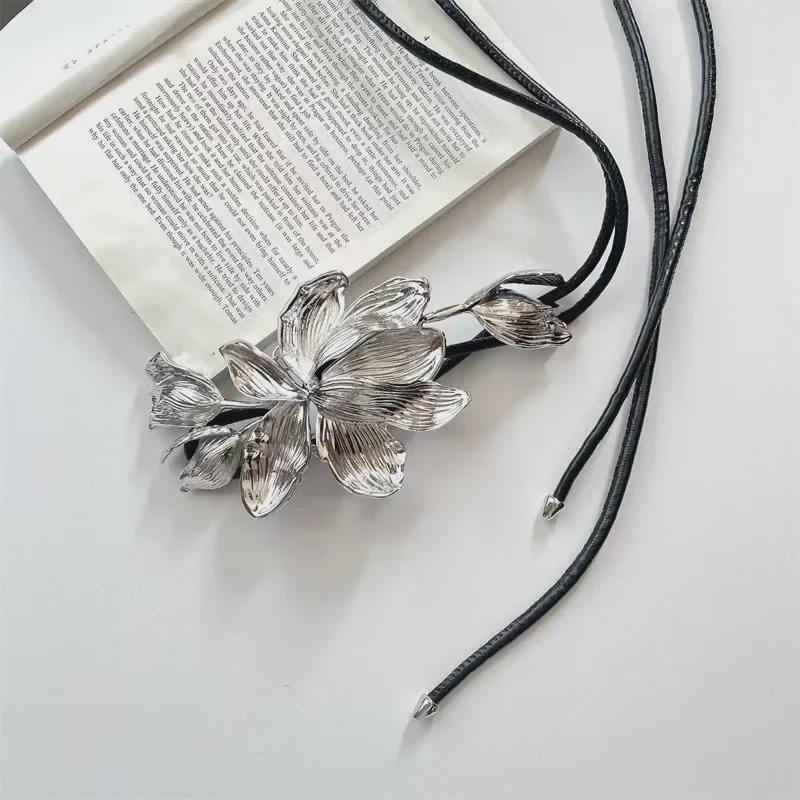 Golden Tulip Vintage Black Leather Waist Chain with Skirt Jeans Decoration